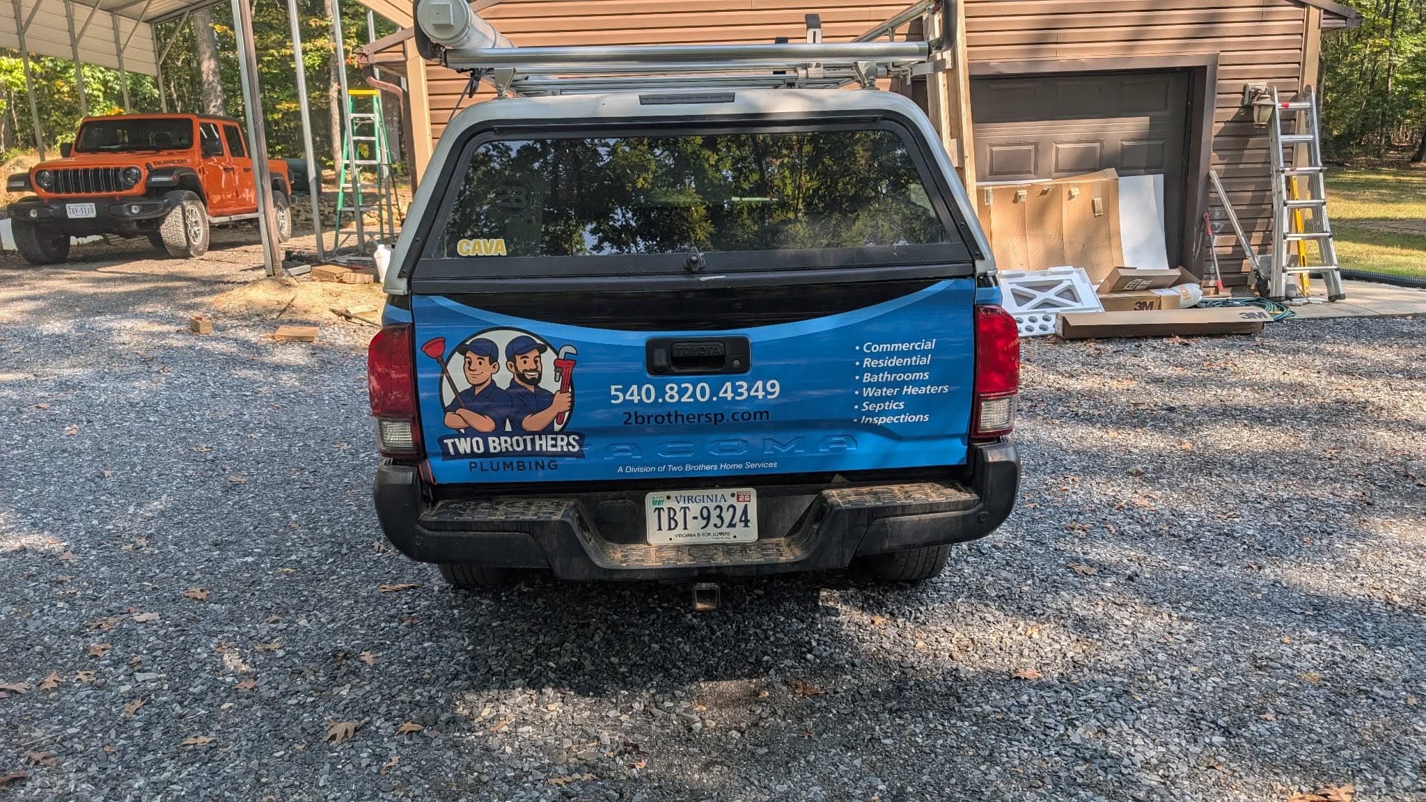 Two Brothers Plumbing truck serving the Shenandoah Valley