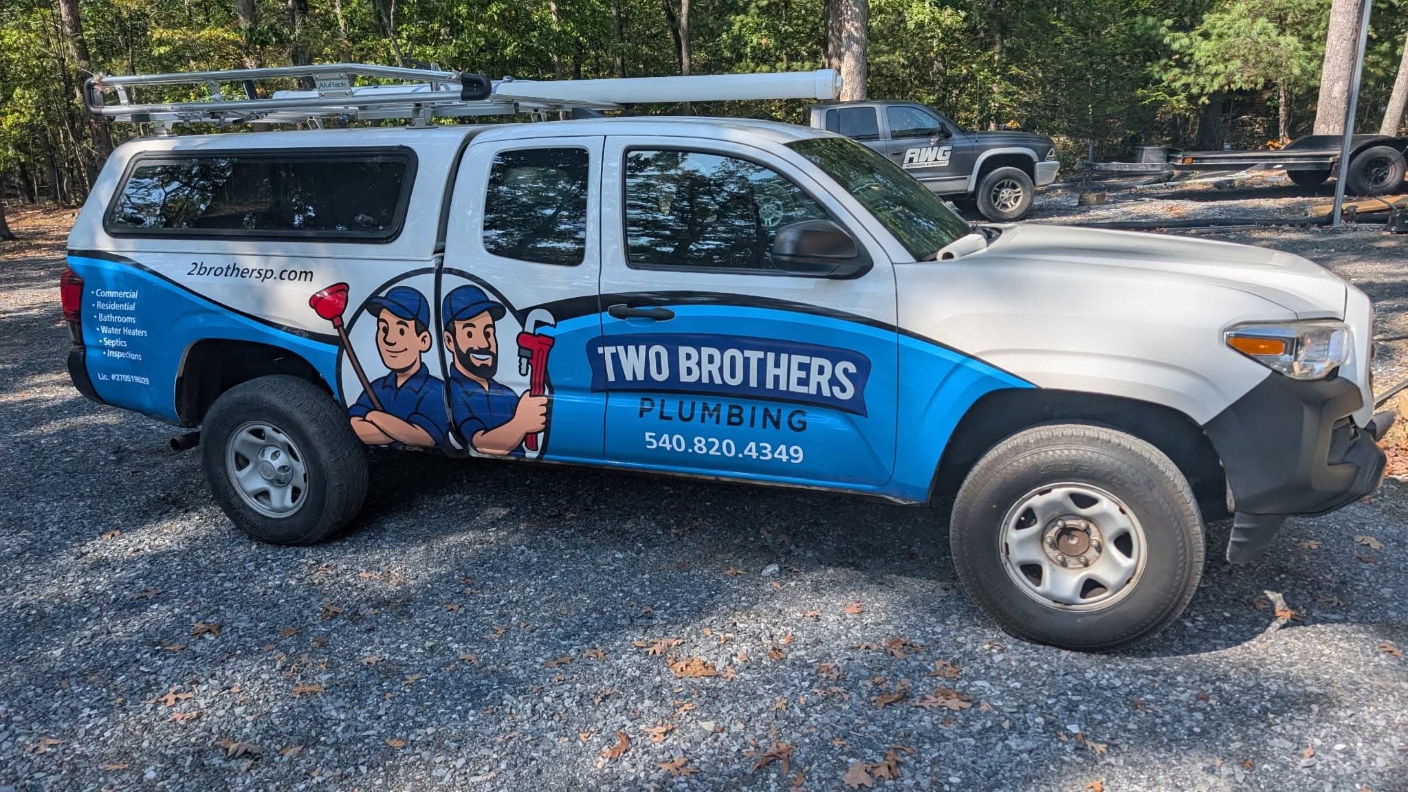 Two Brothers Plumbing branded service truck